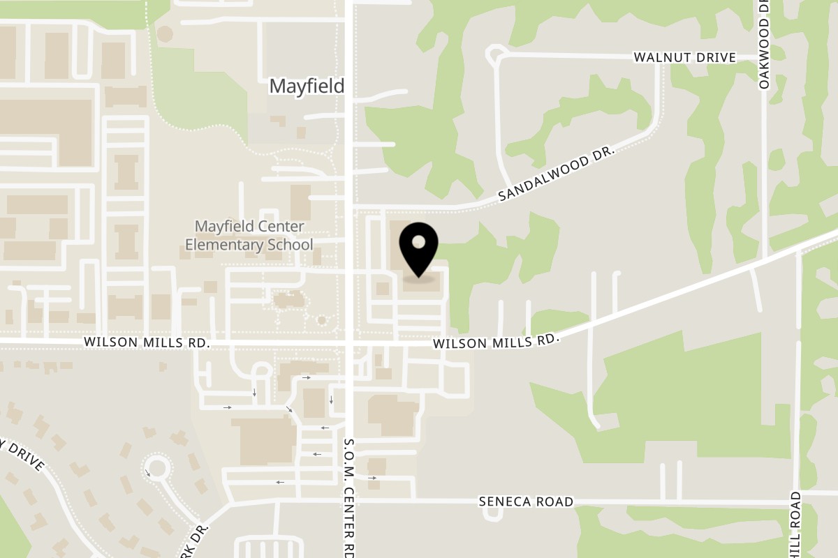 Map showing the location of Paradise Indian Cuisine Gates Mills - Paradise Biryani Pointe on 6679 Wilson Mills Road in Gates Mills